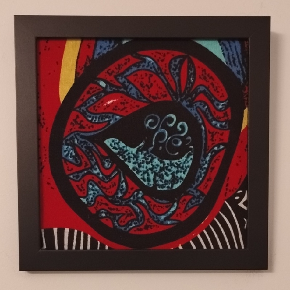 Vibrant Abstract Framed Art Piece
